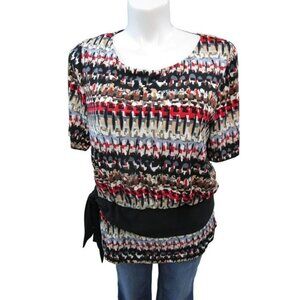 Madison Leigh Size 16W Womens Multicolored Patterned Shirt. #76-D